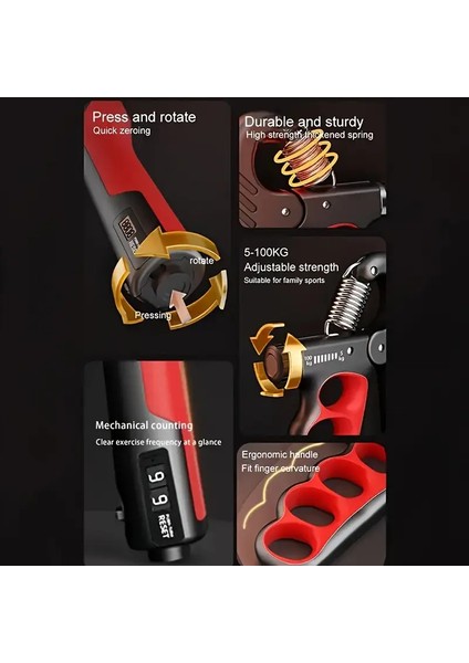 2 Adet Profesyonel El Bilek ve Kol Güçlendirici 5-100KG Ayarlanabilir El Yayı modelleri