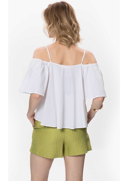 Çizgi Desenli Mini Kadın Şort Yeşil Y1712081_012 modelleri