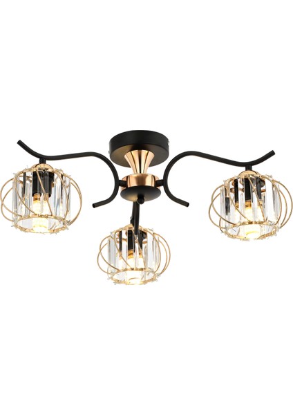 Aren 3’lü Plafonyer Avize – Kristal Taşlı Modern Dekoratif Aydınlatma modelleri
