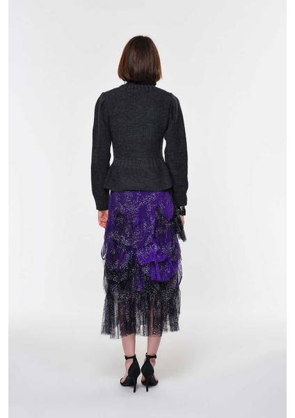 Tül Detaylı Midi Etek Standart Renk K1915106_089 modelleri