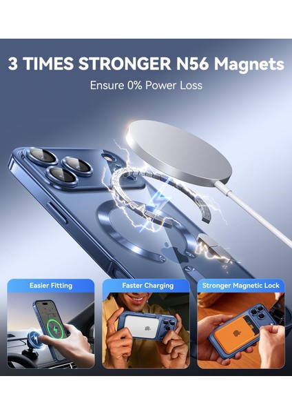 iPhone 17 Pro Kılıf Magsafe Şarj Destekli Renkli Parlak Kenarlı Arkası Şeffaf Silikon + Ekran Koruyucu Cam Set 2in1 modelleri