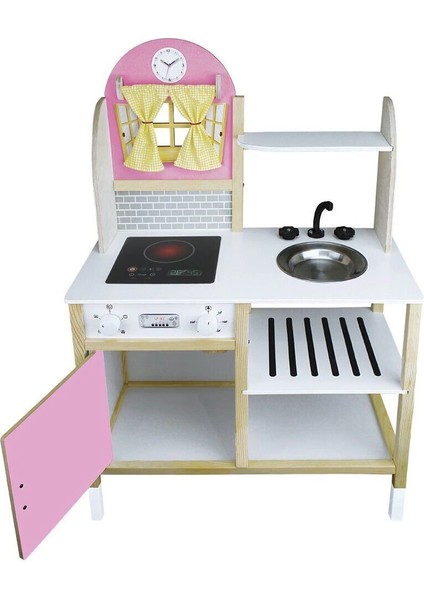 T1012 Ahşap Mutfak Pembe Ledsiz