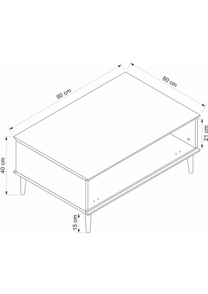 Star Orta Sehpa 2k Soft - Kumtası Siyah
