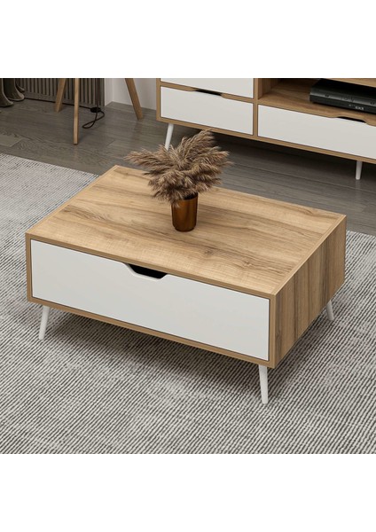 Elina Ayaklı Orta Sehpa - Dore/beyaz fiyatları