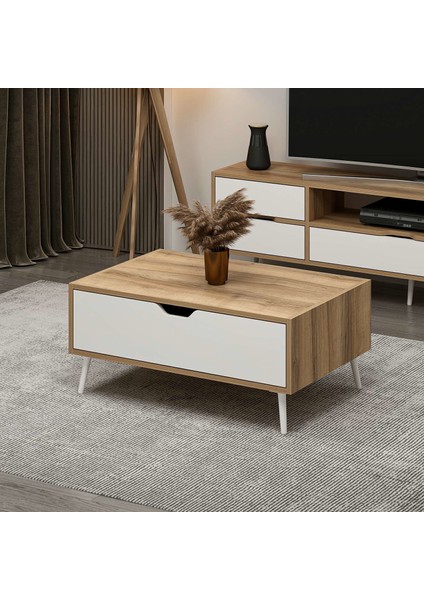 Elina Ayaklı Orta Sehpa - Dore/beyaz modelleri