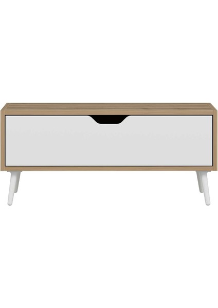 Elina Ayaklı Orta Sehpa - Dore/beyaz