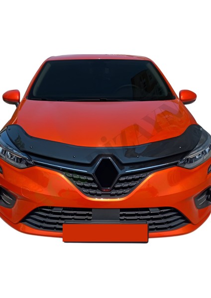 Renault Clio 5 2019+ Araca Özel Kaput Rüzgarlığı A+ Pianoblack (4mm)