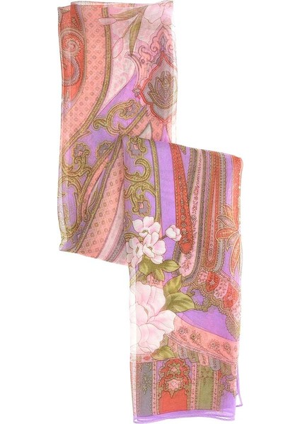 Çiçek Desenli Şal Mor Y1984101_018