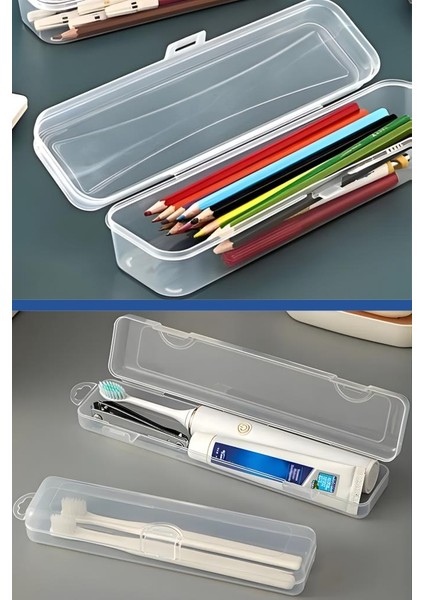 4’lü Aksesuar Kutu Seti, Çatal Kaşık Bıçak Diş Fırçası Traş Bakım Makyaj Kalem Saklama Kabı Baskısız fırsatları