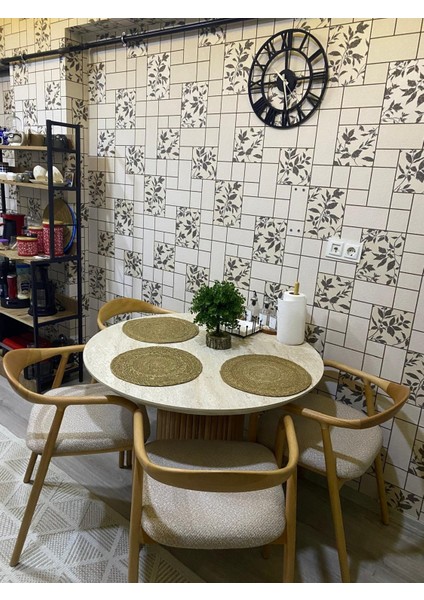 Yuvarlak Ahşap Masa Takımı Bohem 4 Kişilik Mutfak Masa Sandalye Takımı Iskandinav fiyatları