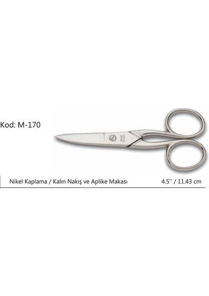 Europe Kalın Nakış Makası Süper Kalite No:4.5 11,43 cm