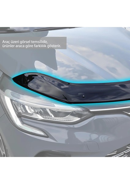 Ford Courier 2014-2023 Araca Özel Kaput Rüzgarlığı A+ Pianoblack 4mm modelleri