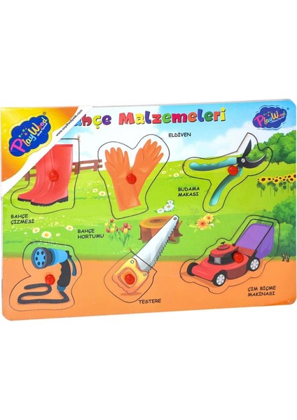 Ahşap Tutmalı Bahçe Malzemeleri Puzzle fiyatları