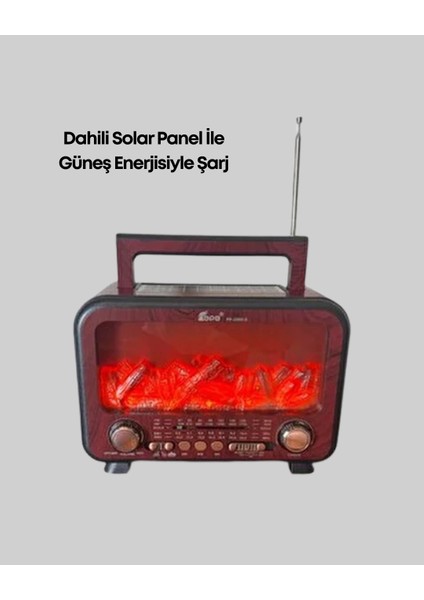 Solar Panelli Alev Işıklı Bluetooth Hoparlör – Çoklu Giriş, Uzun Pil Ömrü fırsatları