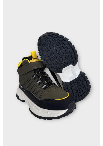 Çocuk Boğazlı Basketbol Tarzı Spor Ayakkabı Haki