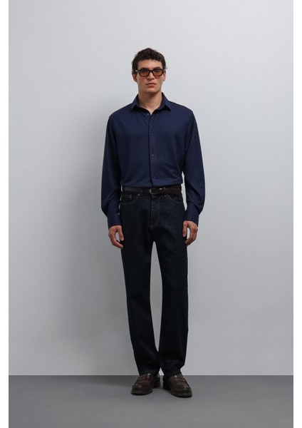 Lacivert Relax Fit Erkek Gömlek fiyatları