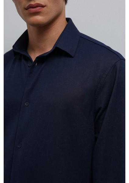 Lacivert Relax Fit Erkek Gömlek fırsatları