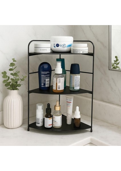 Banyo Mutfak Düzenleyici Organizer Köşe Rafı - Ayarlanabilir 3 Raflı Baharatlık fiyatları