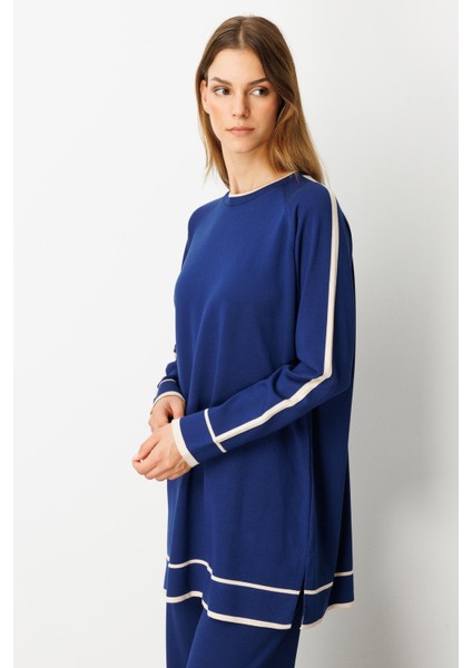 Çizgi Detaylı Triko Takım-SAX fiyatları