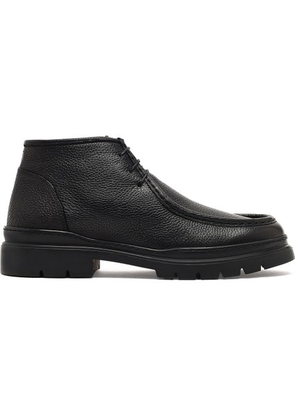 Erkek Siyah Bağcıklı Deri Casual Bot 25WFD7222FT