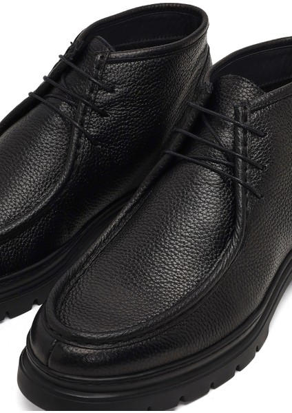 Erkek Siyah Bağcıklı Deri Casual Bot 25WFD7222FT