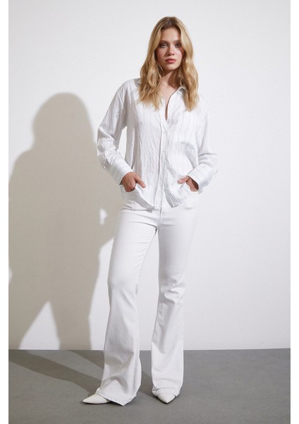 Çizgili Cepli Gömlek Mavi indirimleri