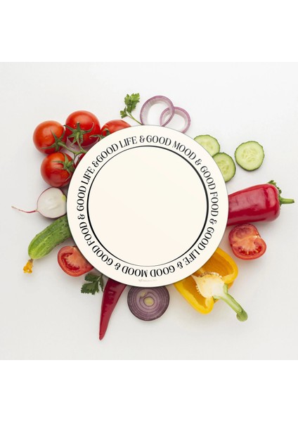 Cam Kesme Tahtası ve Sunumluk Yuvarlak Good Life 30X30 cm modelleri