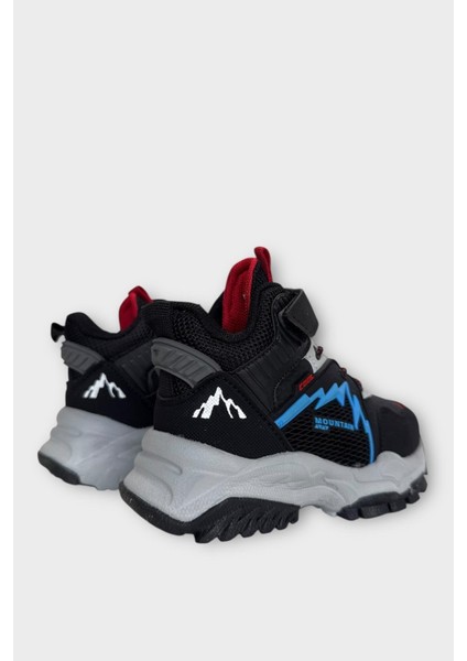 Cırtlı Soğuk Geçirmez Outdoor Çocuk Bot Siyah - Mavi indirimleri