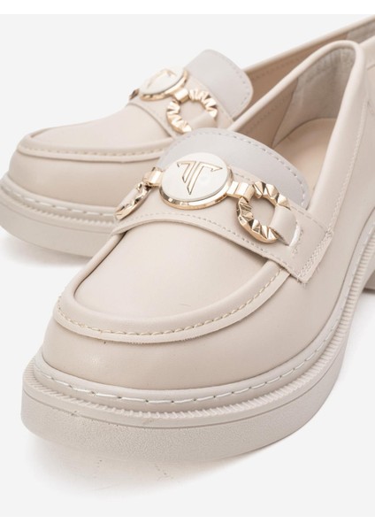 Kadın Günlük Ayakkabı Bej Cilt modelleri