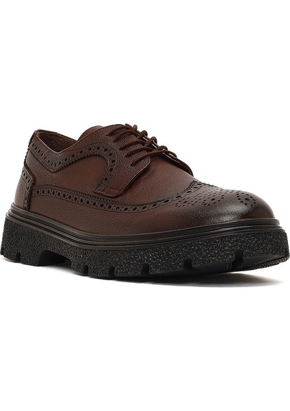 Erkek Kahverengi Bağcıklı Deri Casual Ayakkabı 25WFD7015FT indirimleri