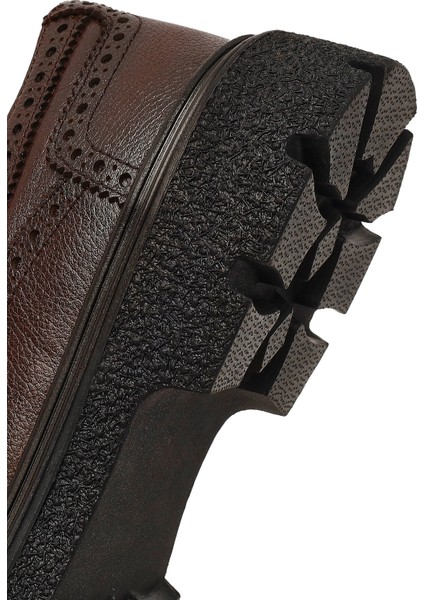 Erkek Kahverengi Bağcıklı Deri Casual Ayakkabı 25WFD7015FT