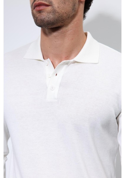 Ekru Polo Yaka Erkek Kazak indirimleri