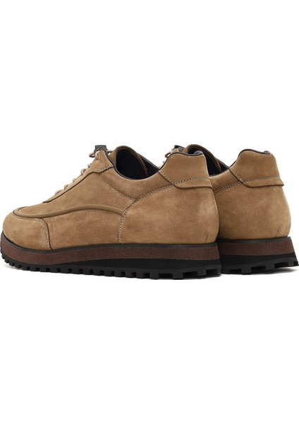 Erkek Vizon Bağcıklı Kalın Tabanlı Nubuk Deri Casual Sneaker 25WFD6951V3 indirimleri