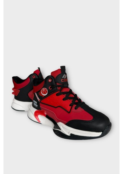 Çocuk Boğazlı Basketbol Tarzı Spor Ayakkabı Kırmızı fiyatları