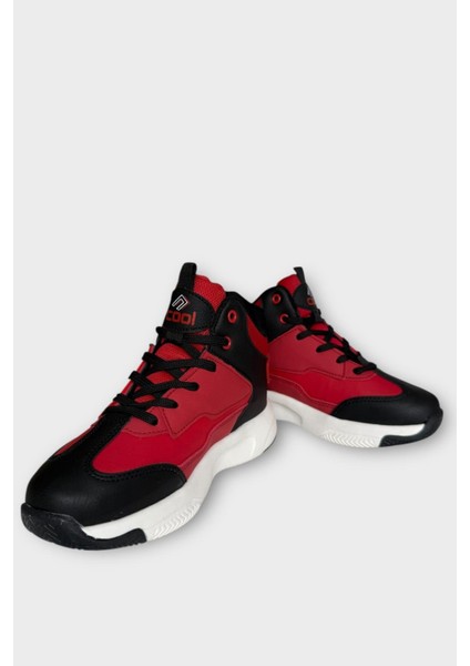 Çocuk Boğazlı Basketbol Tarzı Spor Ayakkabı Kırmızı fırsatları