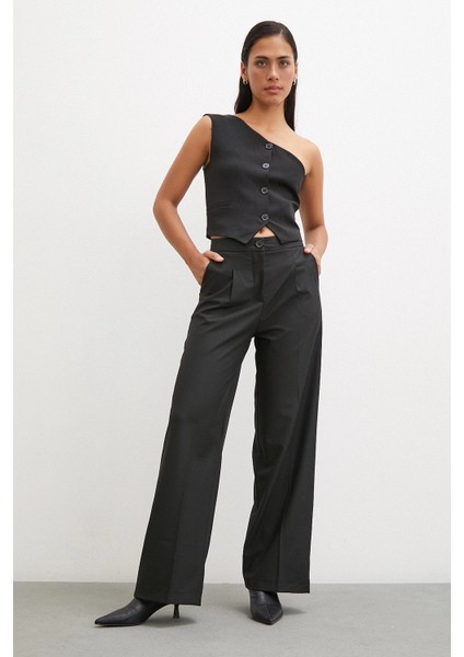 Geniş Paça Pantolon Siyah modelleri