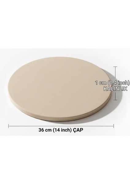 Pizza Taşı 36 cm (Ø) x 1 cm — Kordierit Pizza/fırın/barbekü Taşı — Isıya Dayanıklı, Profesyonel Ev Pişirme, Yerli Üretim fiyatları