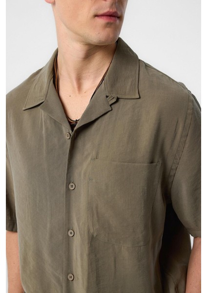 Haki Modal Kumaş Erkek Gömlek fırsatları