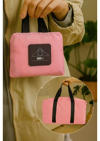 Katlanabilir Seyahat Omuz Çantası Pembe