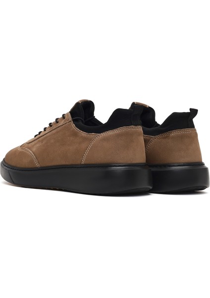 Erkek Vizon Bağcıklı Kalın Tabanlı Nubuk Deri Sneaker 25WFD6851V3 indirimleri