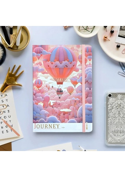 Ajanda Günlük Çizgili Not Defteri Notebook Pembe Balon