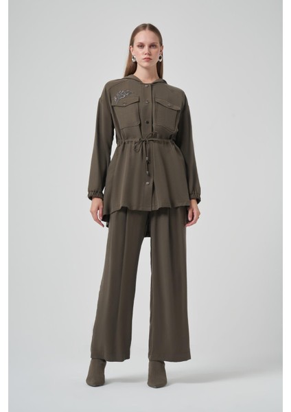 1022 Taş Işlemeli Pantolonlu Takım