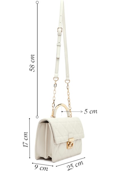 Kadın Krem Uzun Askılı Mini Kapitone Çapraz Çanta 25ABD2433KP fiyatları