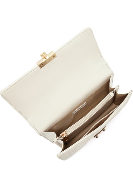 Kadın Krem Uzun Askılı Mini Kapitone Çapraz Çanta 25ABD2433KP