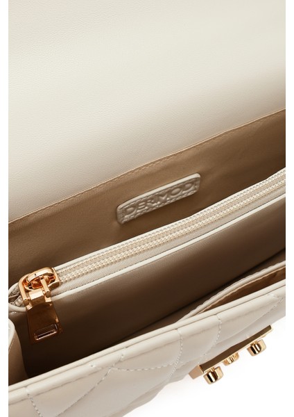 Kadın Krem Uzun Askılı Mini Kapitone Çapraz Çanta 25ABD2433KP