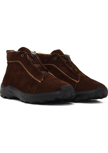 Erkek Kahverengi Bağcıklı Süet Deri Casual Bot 25WFD795110 fırsatları