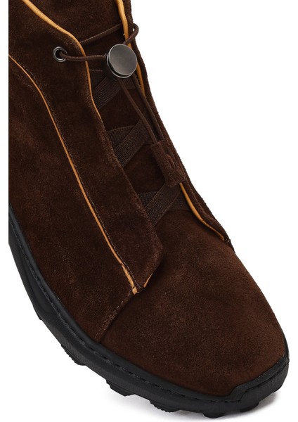 Erkek Kahverengi Bağcıklı Süet Deri Casual Bot 25WFD795110