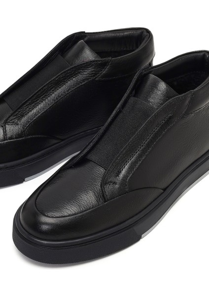 Erkek Siyah Deri Spor Bot 25WFD805418