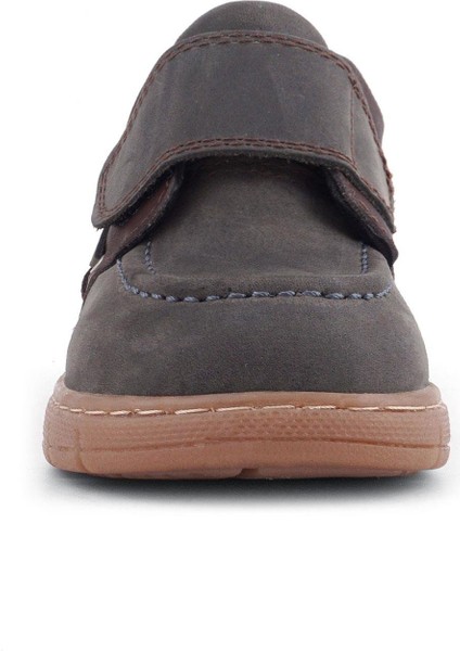 Hakiki Deri Gri Kahverengi Cırt Cırtlı Bebek Bot modelleri