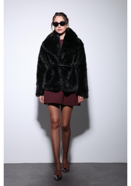Siyah Suni Kürk Kadın Ceket indirimleri